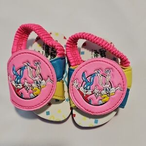 Tiny Tunes Adventures Vintage Looney Tunes 1990 Baby Sandals Sz 0 Made In Taiwan